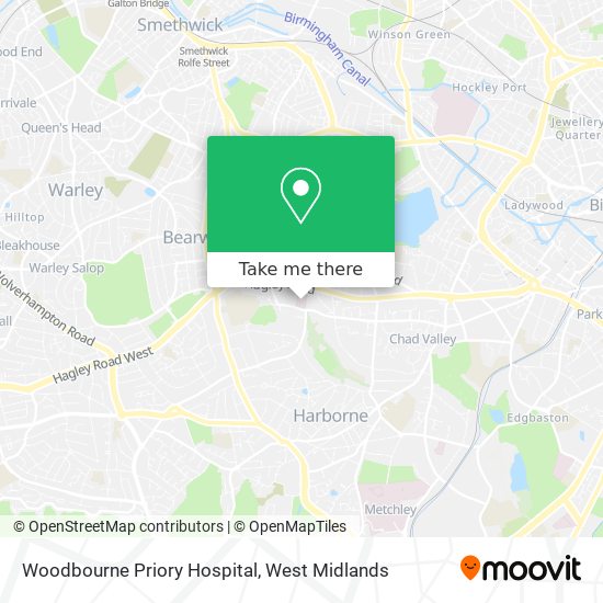 Woodbourne Priory Hospital map