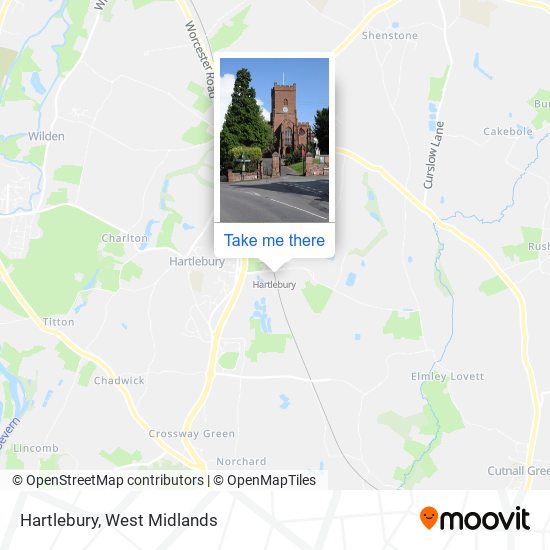 Hartlebury map