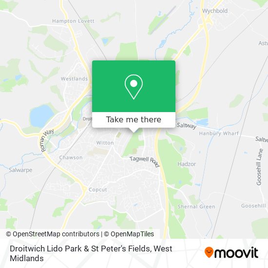 Droitwich Lido Park & St Peter's Fields map