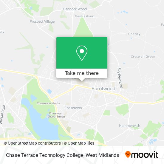 Chase Terrace Technology College map