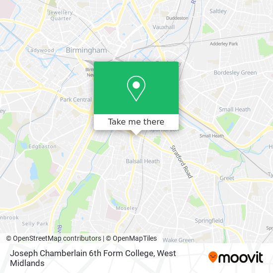 Joseph Chamberlain 6th Form College map
