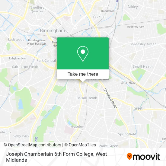 Joseph Chamberlain 6th Form College map