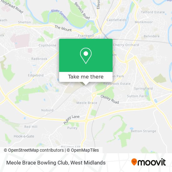 Meole Brace Bowling Club map