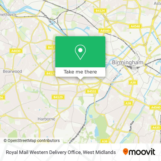 Royal Mail Western Delivery Office map