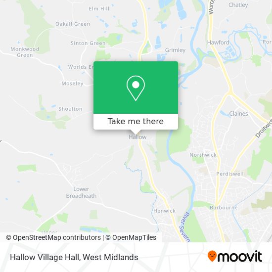 Hallow Village Hall map