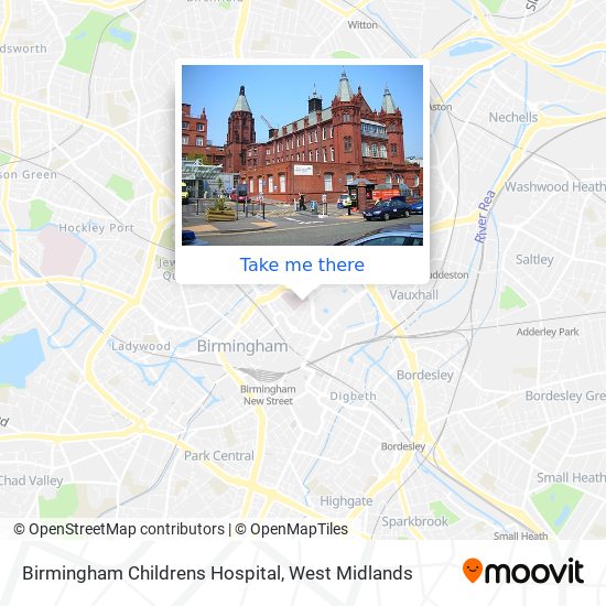 Birmingham Childrens Hospital map