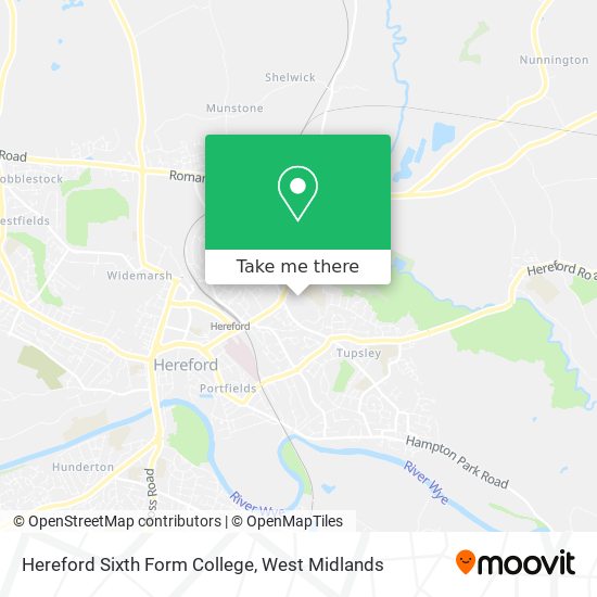 Hereford Sixth Form College map