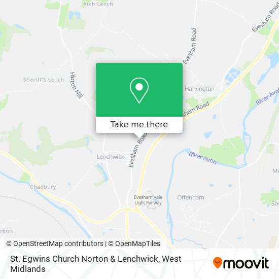 St. Egwins Church Norton & Lenchwick map