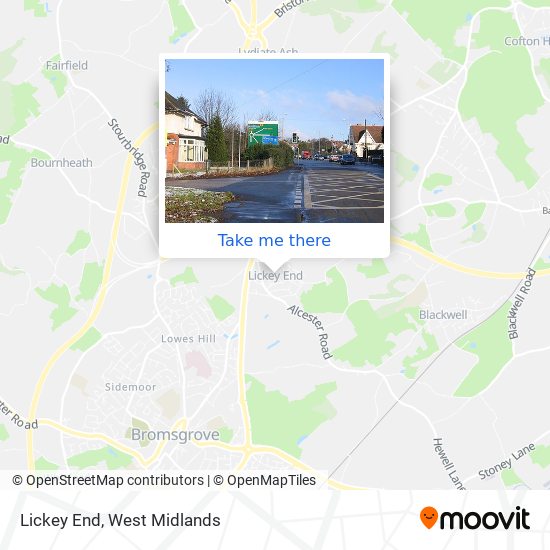Lickey End map