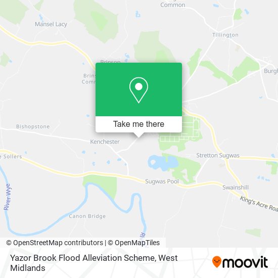 Yazor Brook Flood Alleviation Scheme map