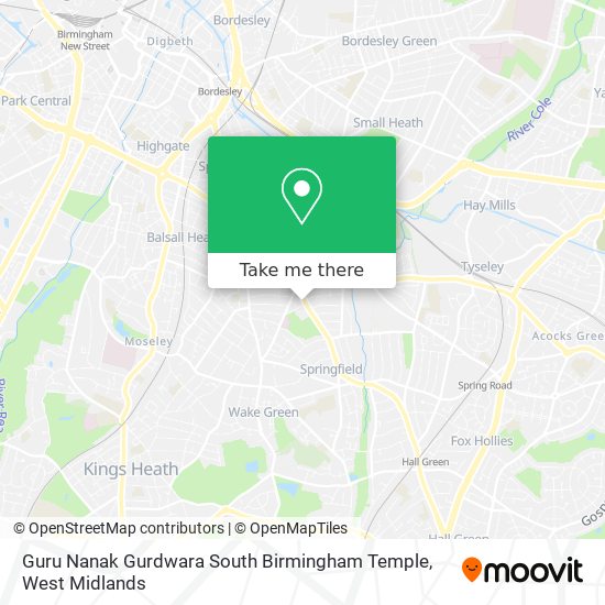 Guru Nanak Gurdwara South Birmingham Temple map