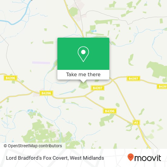 Lord Bradford's Fox Covert map