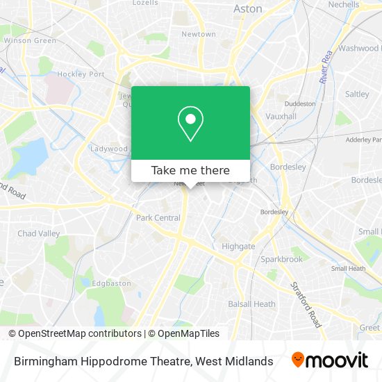 Birmingham Hippodrome Theatre map