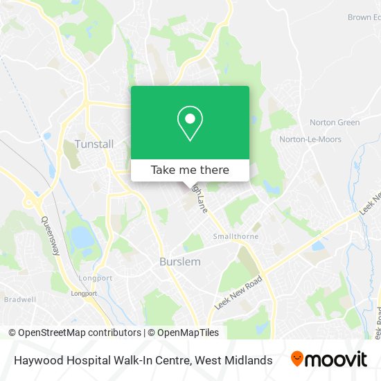 Haywood Hospital Walk-In Centre map