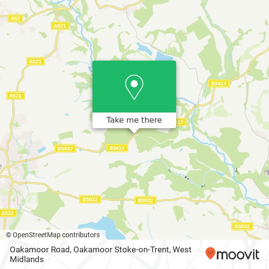 Oakamoor Road, Oakamoor Stoke-on-Trent map