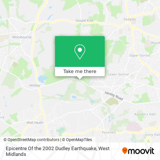 Epicentre Of the 2002 Dudley Earthquake map