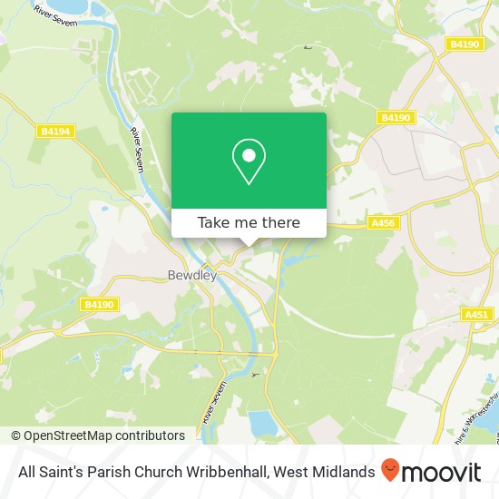 All Saint's Parish Church Wribbenhall map