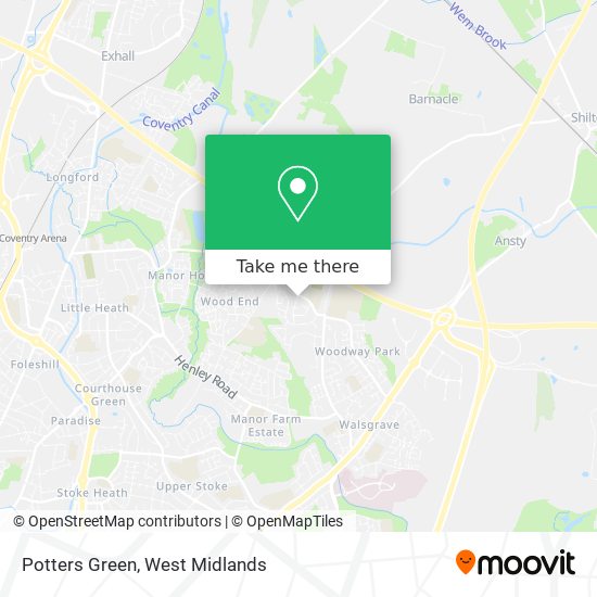 Potters Green map