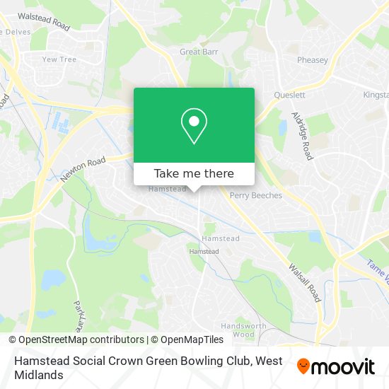 Hamstead Social Crown Green Bowling Club map