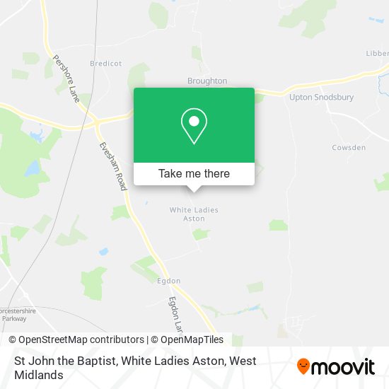 St John the Baptist, White Ladies Aston map