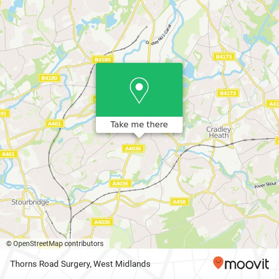 Thorns Road Surgery map