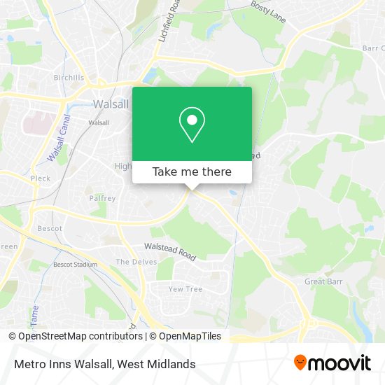 Metro Inns Walsall map