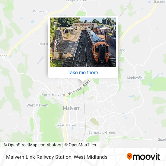 Malvern Link-Railway Station map