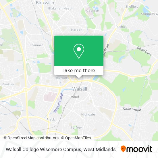 Walsall College Wisemore Campus map