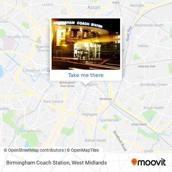 Birmingham Coach Station map