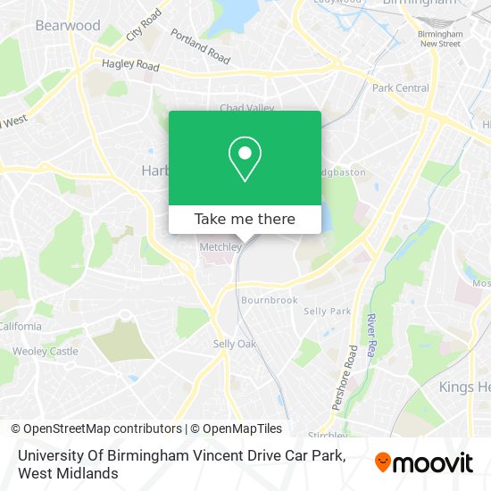 University Of Birmingham Vincent Drive Car Park map