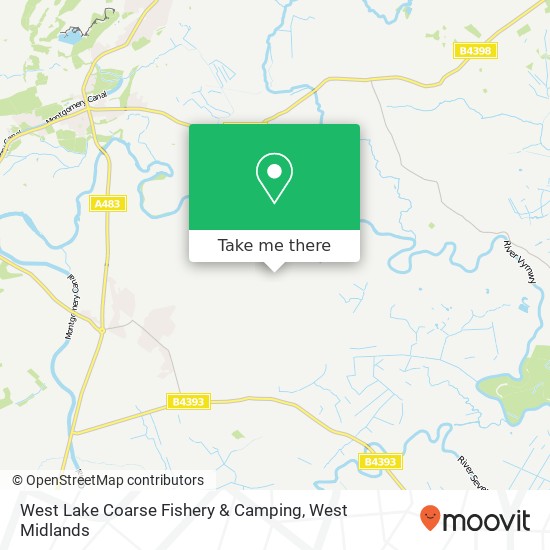 West Lake Coarse Fishery & Camping, Domgay Lane Four Crosses Llanymynech SY22 6 map