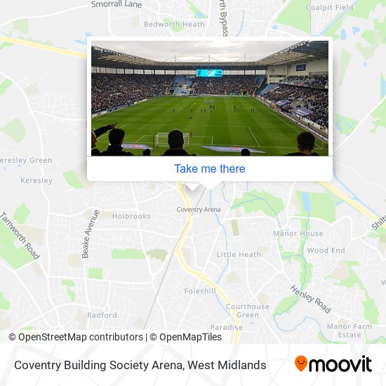 Coventry Building Society Arena map