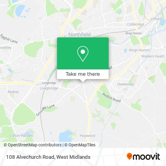 108 Alvechurch Road map
