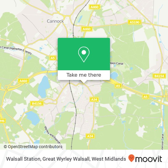 Walsall Station, Great Wyrley Walsall map