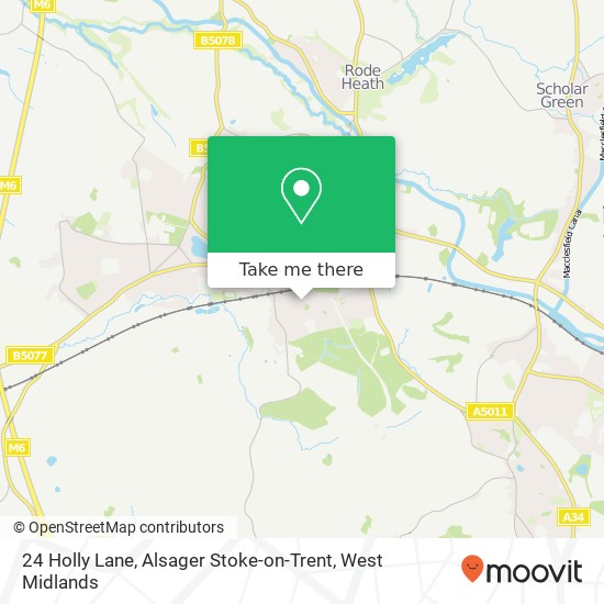 24 Holly Lane, Alsager Stoke-on-Trent map