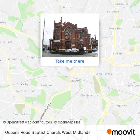 Queens Road Baptist Church map