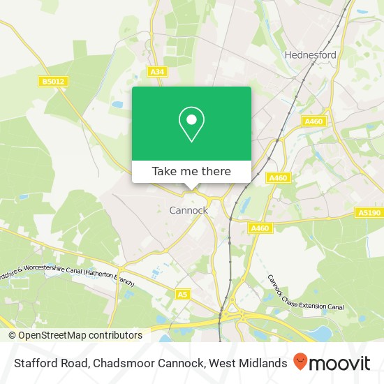 Stafford Road, Chadsmoor Cannock map