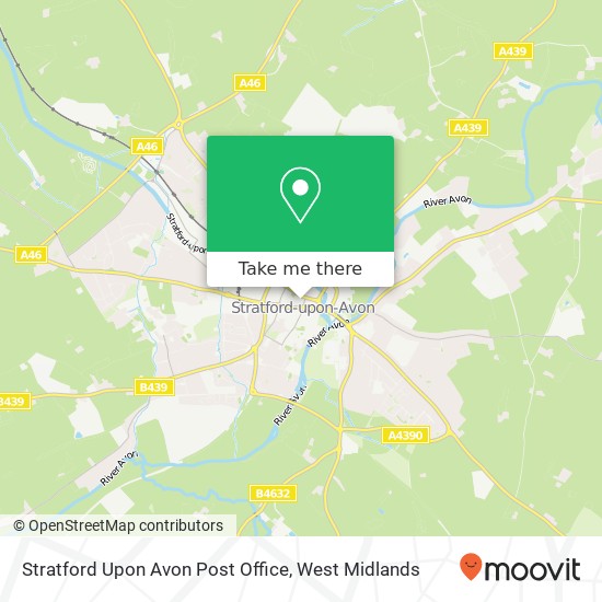 Stratford Upon Avon Post Office map