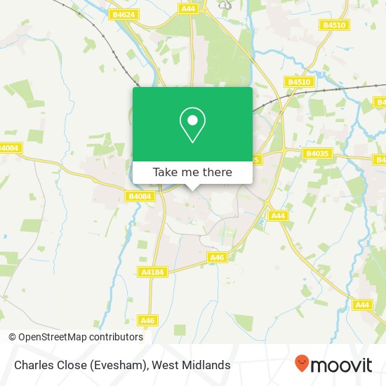 Charles Close (Evesham) map