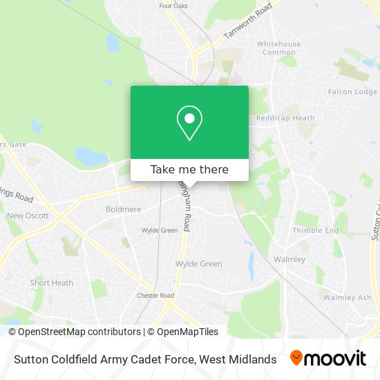 Sutton Coldfield Army Cadet Force map