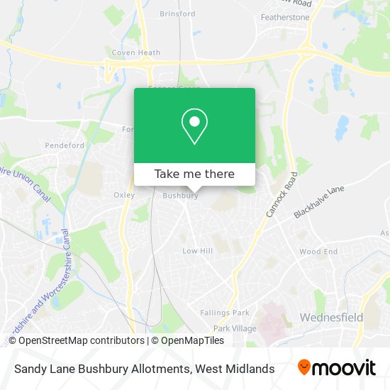 Sandy Lane Bushbury Allotments map