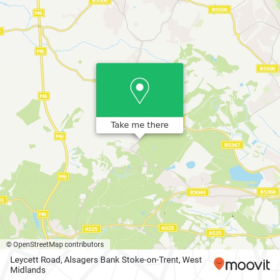 Leycett Road, Alsagers Bank Stoke-on-Trent map