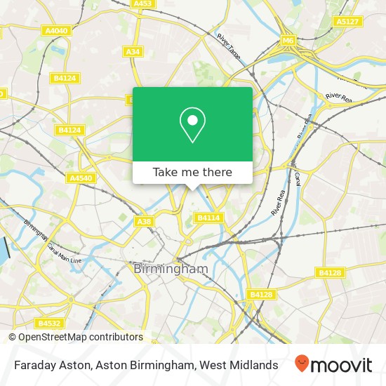 Faraday Aston, Aston Birmingham map