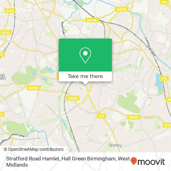 Stratford Road Hamlet, Hall Green Birmingham map