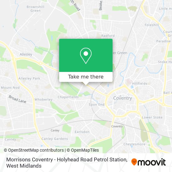 Morrisons Coventry - Holyhead Road Petrol Station map