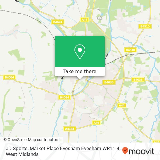 JD Sports, Market Place Evesham Evesham WR11 4 map