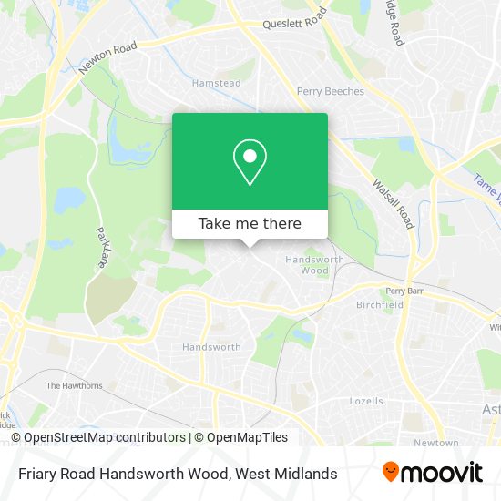 Friary Road Handsworth Wood map