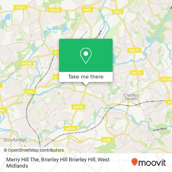 Merry Hill The, Brierley Hill Brierley Hill map