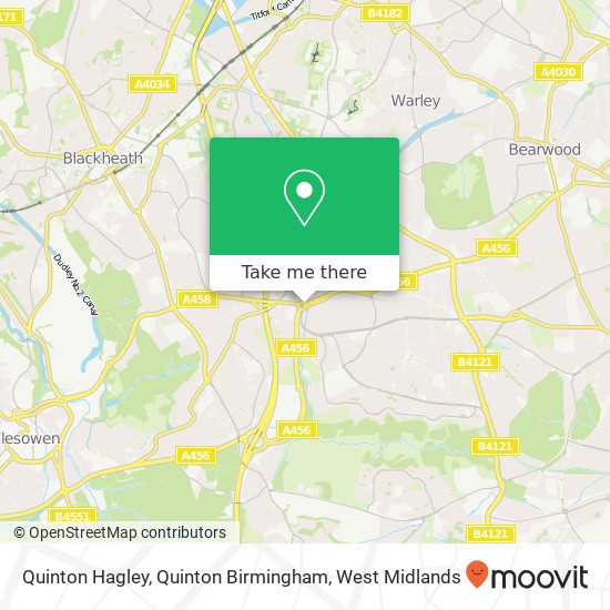 Quinton Hagley, Quinton Birmingham map