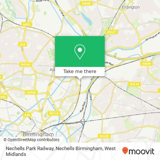 Nechells Park Railway, Nechells Birmingham map